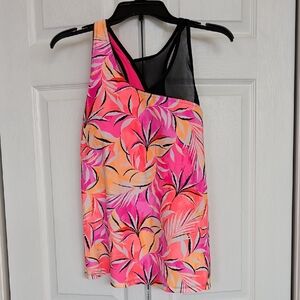 ZeroXposur Pink and Orange Tropical Swim Top